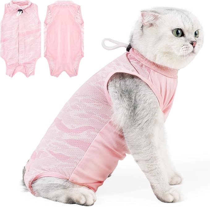 Coppthinktu Cat Recovery Suit Female - Cat Onesie After Surgery, Breathable & Soft Fabric, Adjustable & Easy to Wear, Better Than E-Collar, Easy Litter Box Access, Perfect for Post-Surgery Care