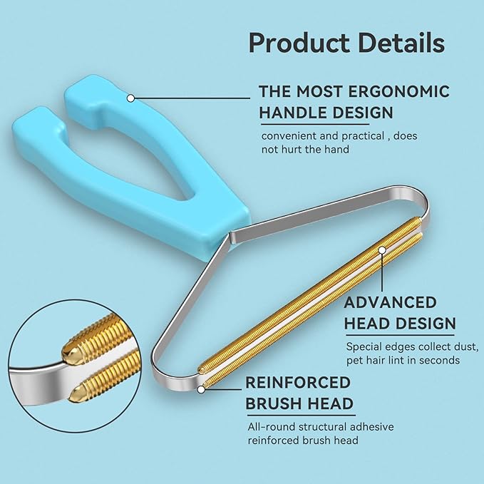 Lint Remover 3-Pack,Lint Shaver Cleaner Pro,Carpet Rake,Lint Brush,Fur Removal Tool,Portable Carpet Scraper,Clothes,Car Mats,Couch,Pet Bed,Furniture