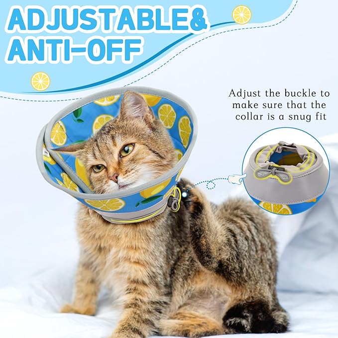 Cat Cone Collar Soft, Comfortable Cat Recovery Collar Pet Cone for Small Large Cats, Lightweight Elizabethan Collar for Cats Kittens After Surgery Prevent from Licking Wounds, Green, S