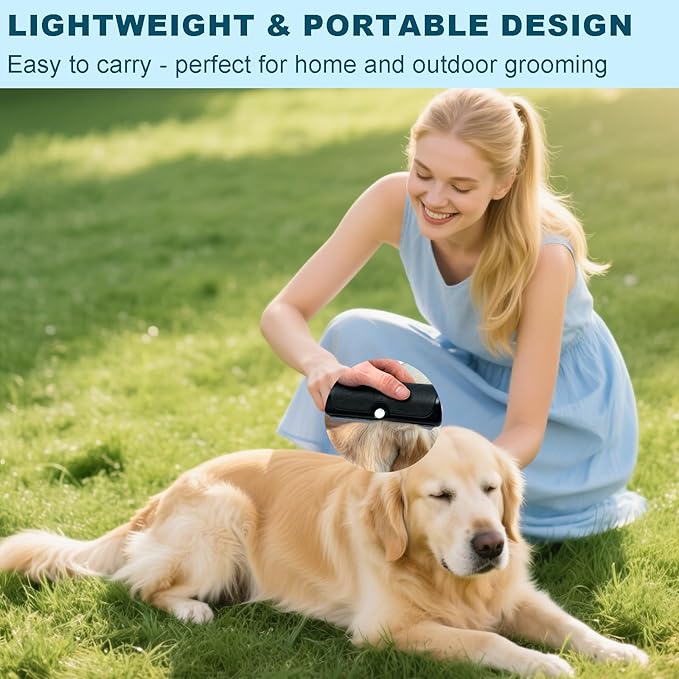 Deshedding Dog Brush, Pet Hair Remover for Dogs, Cats, and Horses, Grooming Tool for Short and Long Hair, Black