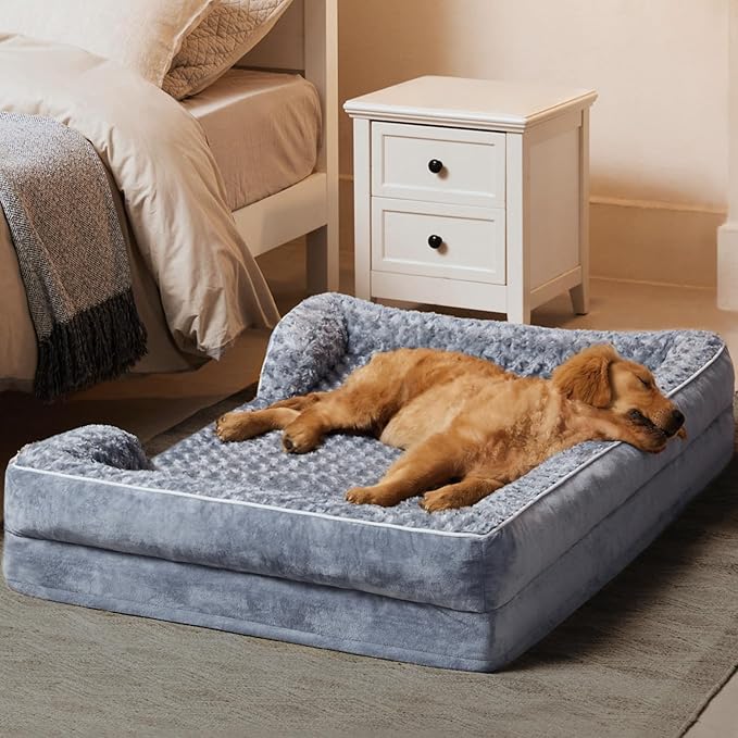 WNPETHOME Dog Beds for Large Sized Dogs, Washable Orthopedic Dog Couch Sofa Bed with Waterproof Lining & Non-Skid Bottom for Pet Sleeping