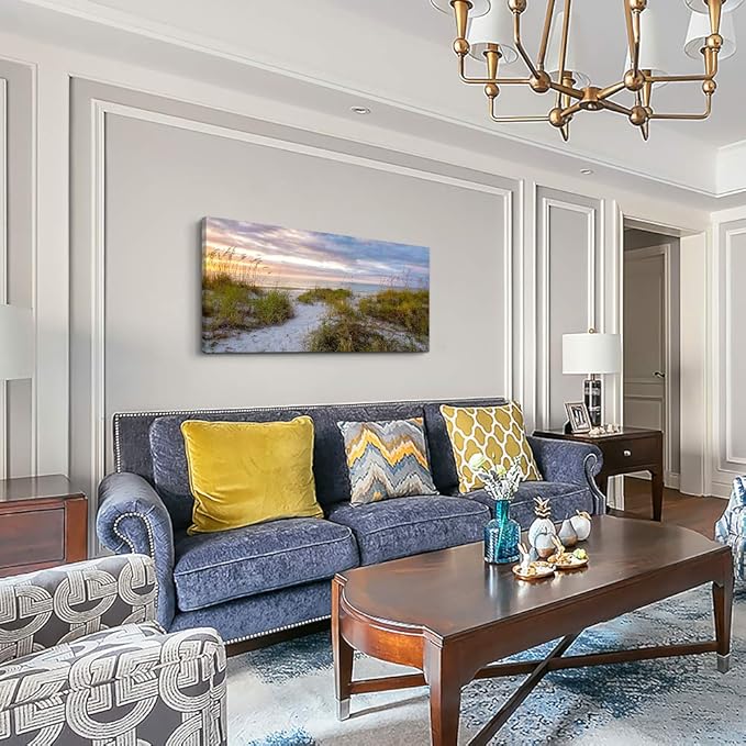 canvas wall art for living room bedroom Wall Decor ocean sand dunes grass Landscape painting Ready to Hang Home Decorations office family bathroom kitchen sea beach canvas art Prints pictures Works