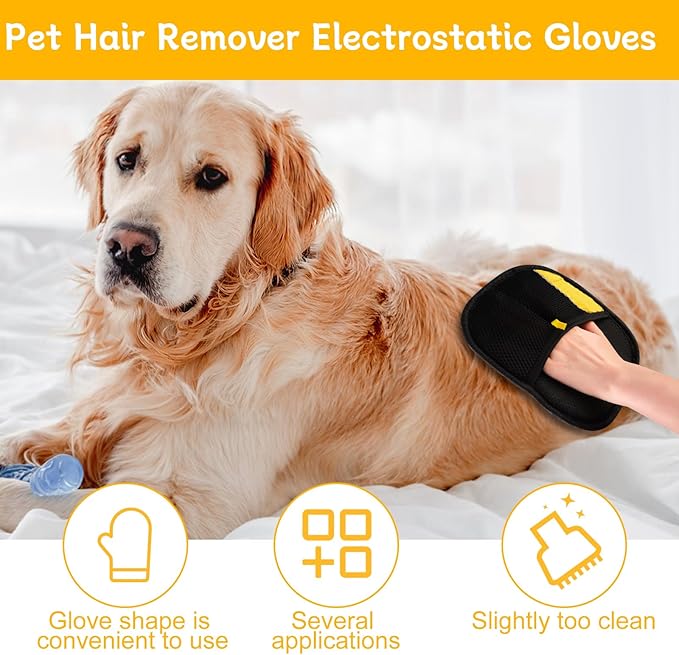 Electrostatic Gloves Pet Hair, Electrostatic Gloves Pet Hair Removal, Electrostatic Pet Hair Remover Glove, Pet Hair Remover Electrostatic Gloves