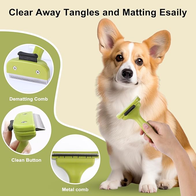 6 PCS Dog and Cat Grooming Kit, Versatile Tools Including Shedding Brush, Nail Clipper with Nail File, Slicker Brush, Dematting Comb