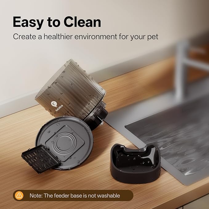 Automatic Cat Feeder WiFi- 5Ghz Cat Food Dispenser with APP Remote Control- Auto Pet Feeder for Small Dog Indoor- Easy to Set Up and Clean- Dual Power with Desiccant Bag Keep Fresh