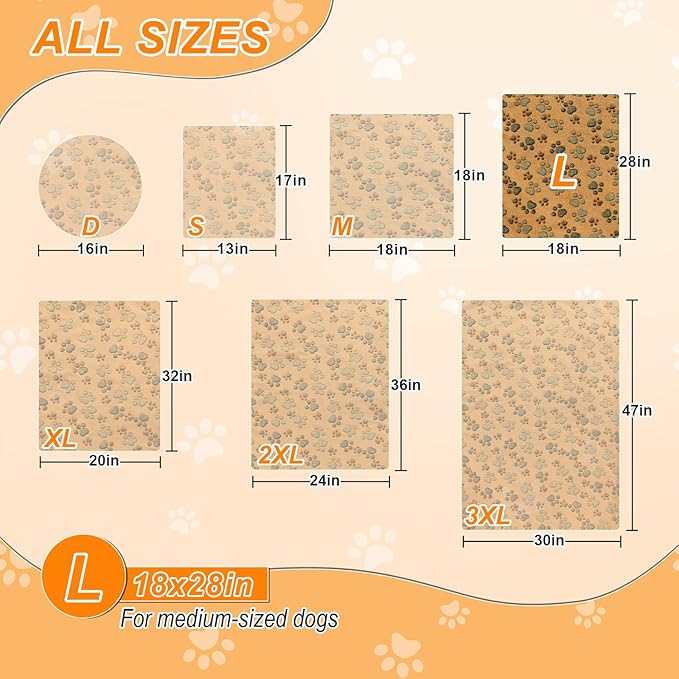 Dog Heating Pad,28×18 in Waterproof PVC Pet Heating Pad, Adjustable Thermostat+Constant On Function, Metal Protective Tube Comes with a Plush Cotton Sleeve，Whelping Box-Apricot