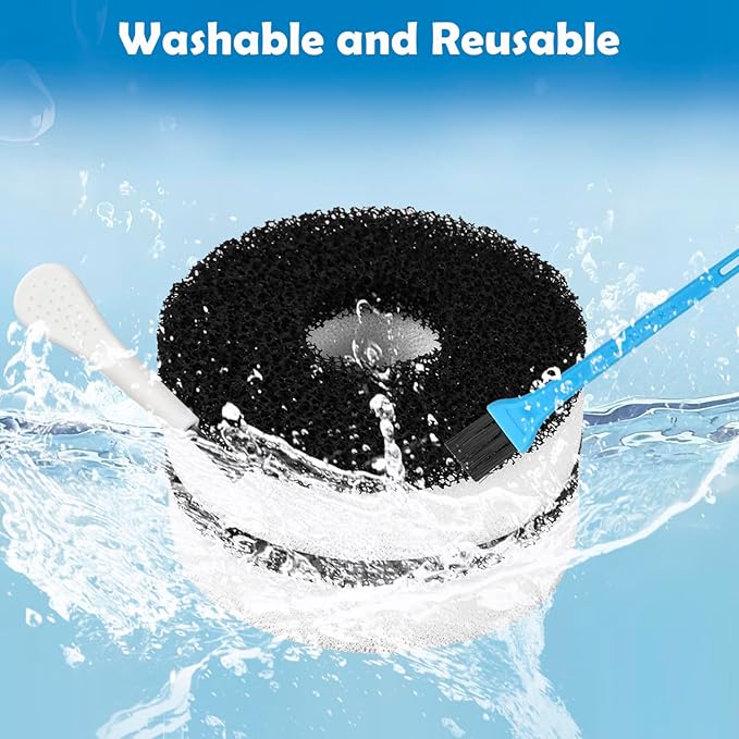 Foam and Carbon Rings Filter Replacement Compatible with Biorb Aquariums(10 carbon foams, 10 regular foams, 2 cleaning brushs and 1 piece cleaner pad)