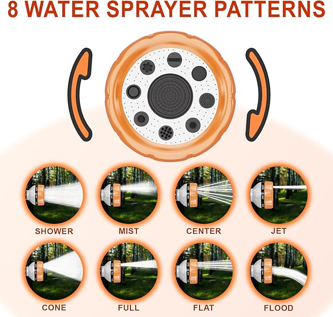 Dog Washing Hose Attachment, Pet Shower, Upgrade 8-in-1 Mode Dog Shower Attachment with 3.5oz 100cc Soap Dispenser, Replacement Hose Adapter for Pet Washing Irrigated Lawn Patio Car Cleaning