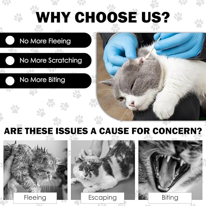 27.6"Cat Grooming Wrap, Self Adhesive Cat Wrap for Cutting Nails, Anti-Escape Calming Cat Swaddle Wrap for Medicine Ear Cleaning, Chicken Anti-Scratch Cats Burrito Restraint Blanket,Practical Pet Tool