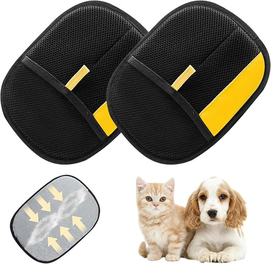 Atsy Pet Hair Removal Glove for Cats & Dogs,Electrostatic Pet Hair Removal Gloves,Reusable Pet Hair Removal Tool,Cat Grooming Gloves for Hair Removal for Couch, Furniture, Carpet, Curtain(2PCS)