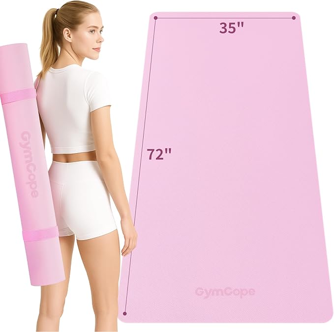 Extra Large Yoga Mat - 72"x35", 72"x48", 78"x57" - Wide TPE Exercise Mat for Home, Stretching, Couples & Family Workouts - 6-12mm Thick, Non-Slip & Waterproof - with Carry Bag and Straps