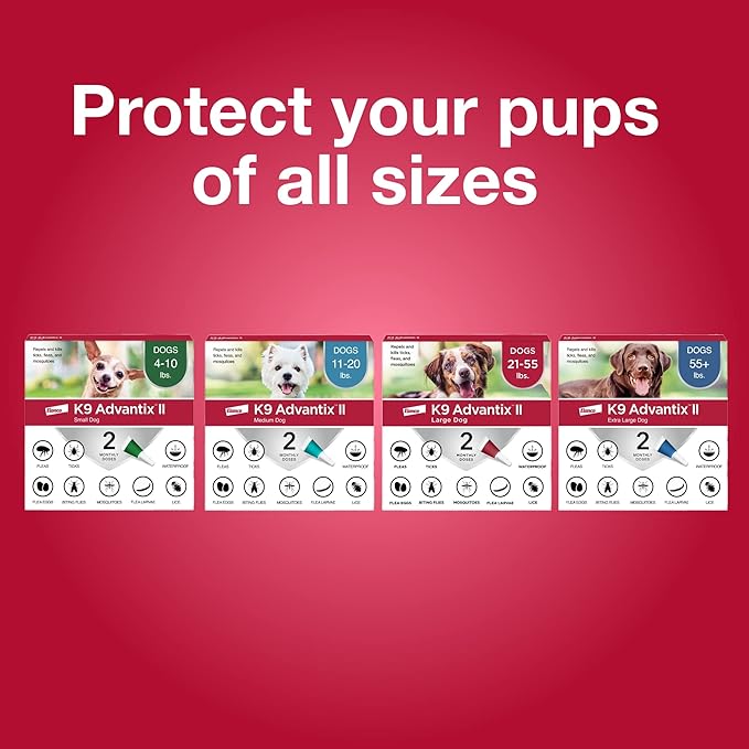 K9 Advantix II XL Dog Vet-Recommended Flea, Tick & Mosquito Treatment & Prevention | Dogs Over 55 lbs. | 6-Mo Supply