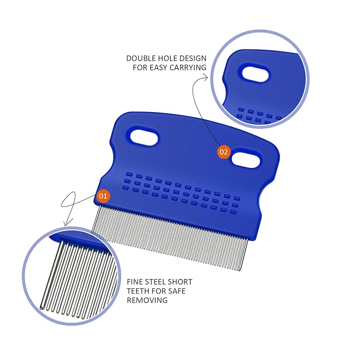 6 Pieces Pet Lice Combs Dog Grooming Flea Cat Tear Stain Comb for Removal Dandruff, Hair Stain, Nit(Pink, Light Blue, Dark Blue, Yellow)