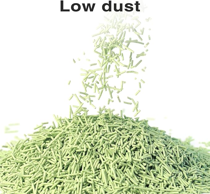 Cat Litter 12LB/2 Packs Dust-Free Clumping Tofu Cat Litter Quickly Absorb Odors Toilet Can Flush Into The Toilet Pure Natural tofu cat Litter (Green Tea)