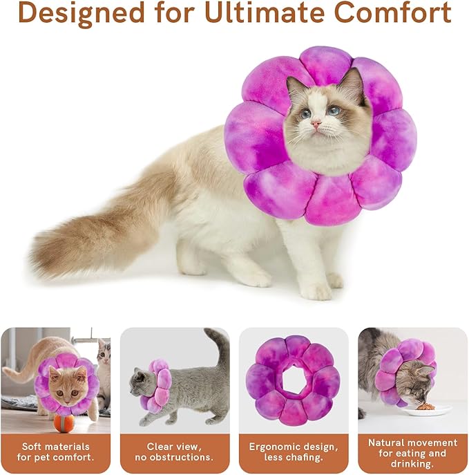 Cat Collar Soft, Adjustable Soft Protective Neck Cats Recovery Cone After Surgery