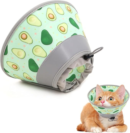 Cat Cone Collar Soft, Comfortable Cat Recovery Collar Pet Cone for Small Large Cats, Lightweight Elizabethan Collar for Cats Kittens After Surgery Prevent from Licking Wounds, Green, S
