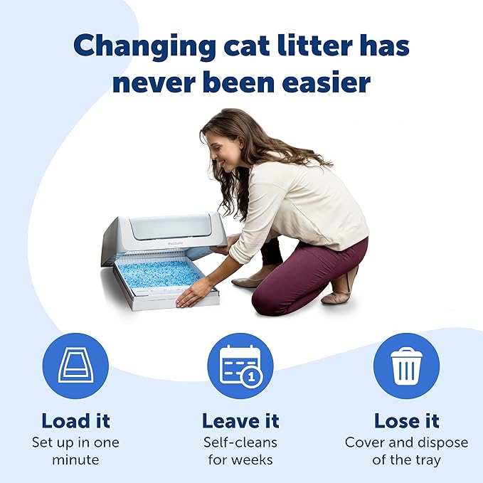 PetSafe ScoopFree Disposable Crystal Cat Litter Tray - Easy Cleaning Box - Refill Tray for Electric Litter Box - Fragrance Free - 4.3 lb Bags - 6 Pack