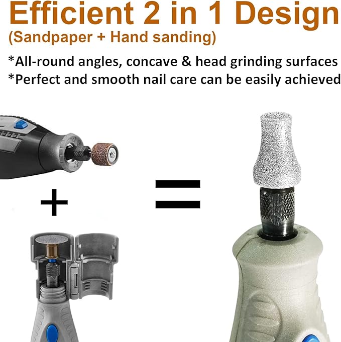 Diamond Dog Grinder for Dremel, Nail Drill Bits for Dogs & Pets Care, 1/8'' Dremel Tool