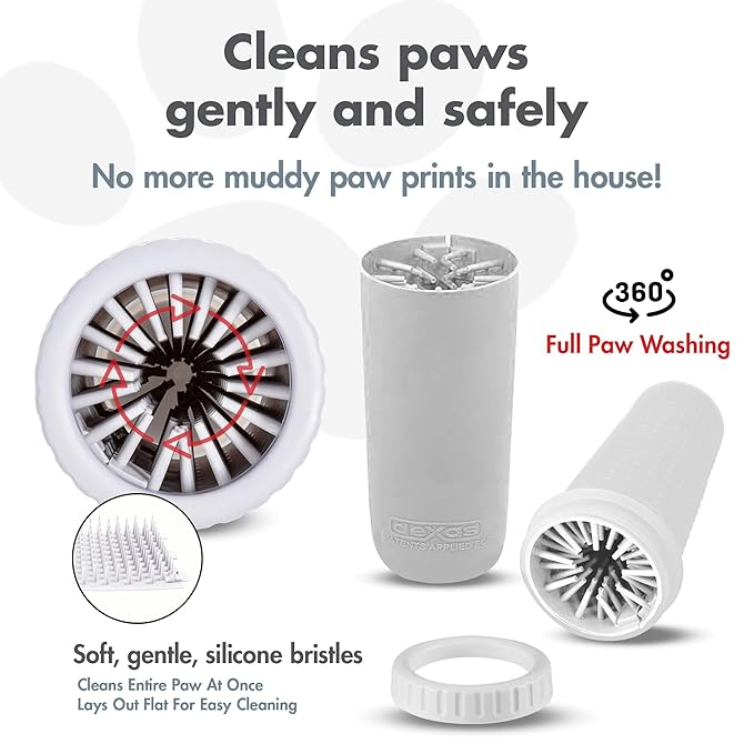Dexas MudBuster Portable Paw Cleaner for Dogs, Large, Bright White Special Edition, Premium Pet Supplies and Accessories