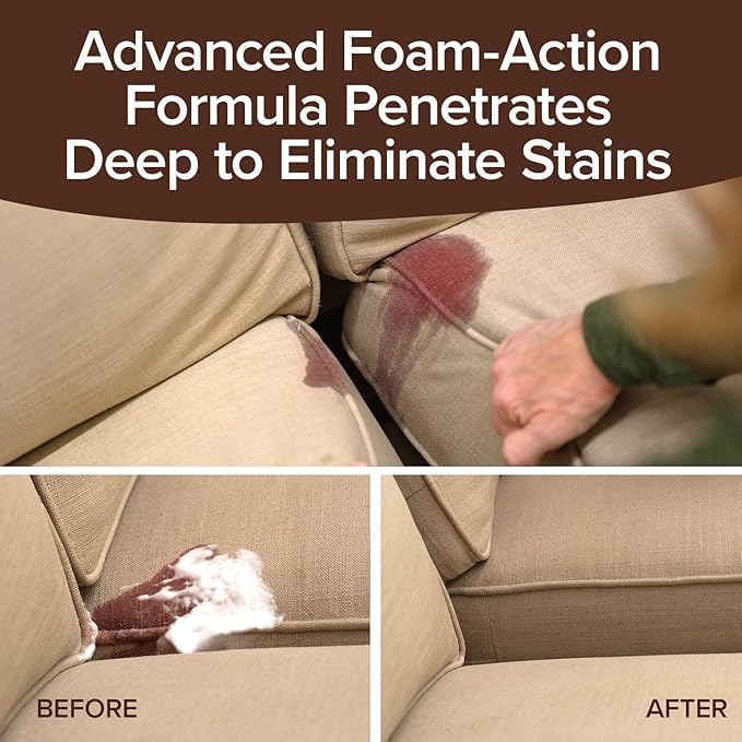 Bull Shot Carpet Spot & Stain Remover by Horsepower, AS-SEEN-ON-TV, Made In USA, Just Point & Spray, Stain-Lifting Foam-Action, Pet Stains & Odors, Coffee, Soda, Wine, Grease, New & Old Stains & More