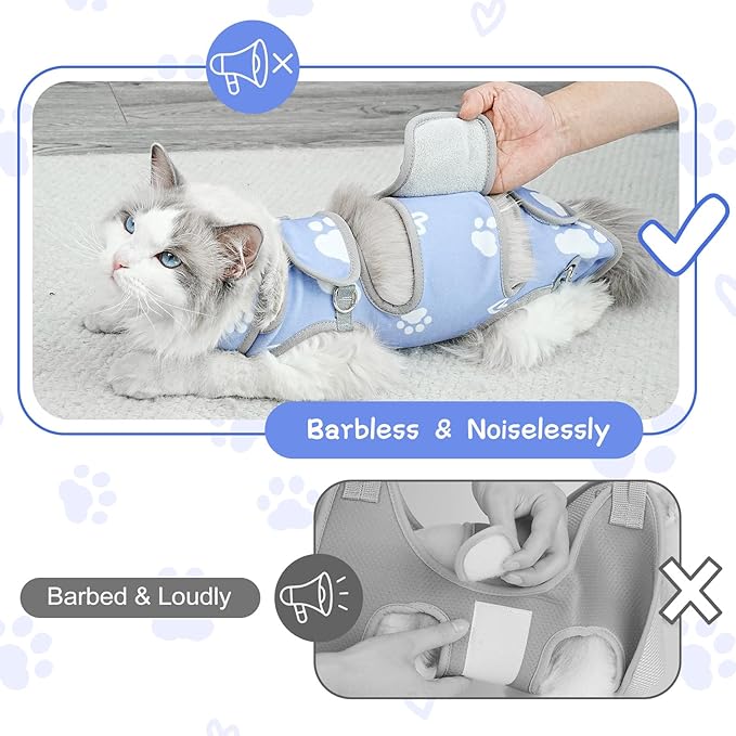 Cat Grooming Hammock, Self-Adherent Wrap for Cutting Nails, Anti-Escape Calming Grooming Bag for Medicine, Nail Clipping, Teeth Brushing, Ear Cleaning