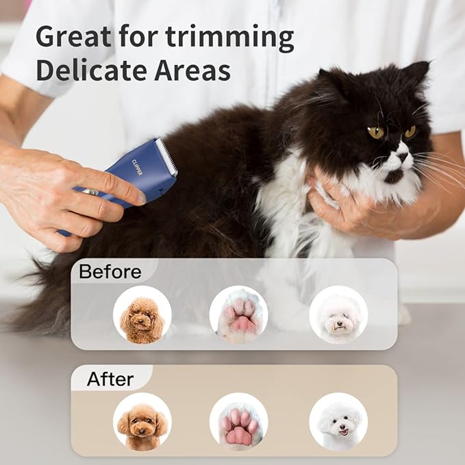 Dog Cat Home Hair Waterproof Clipper Portable Electric USB Rechargeable Pet Grooming Tools Low Noise Shaver Cordless Trimmer for Small and Large Pets