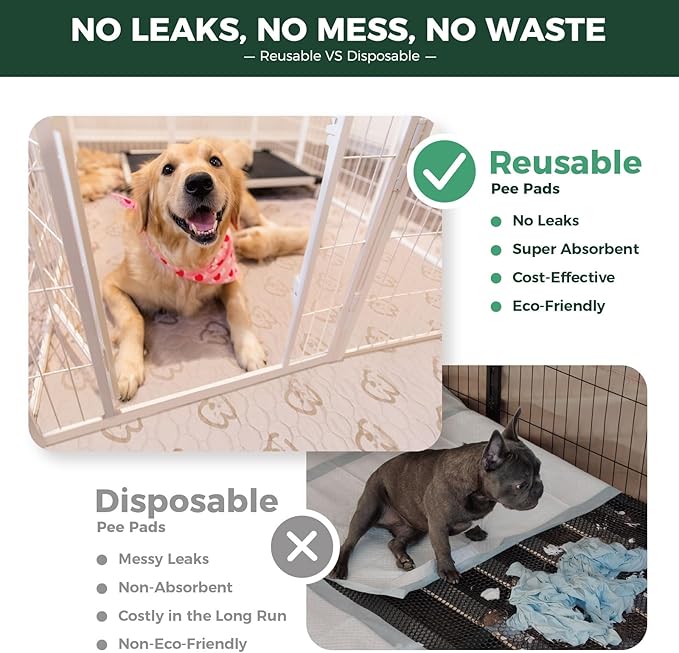 FXW Washable Pee Pads for Dogs, Puppy Pads with Super Absorbent, Specifically Designed for FXW Rollick/Homeplus 24inch 6 Panels Dog Playpen, 31" Hexagon, Khaki, 1 Pack