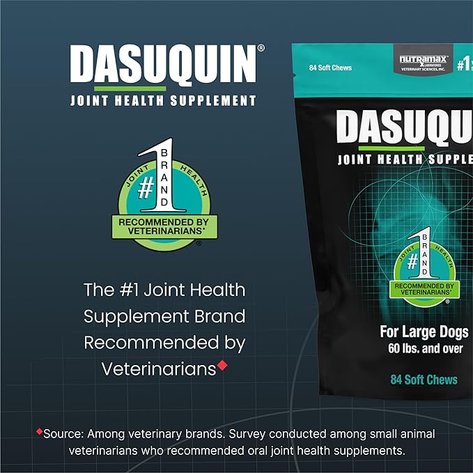 Nutramax Laboratories Dasuquin Joint Health Supplement for Large Dogs - With Glucosamine, Chondroitin, ASU, Boswellia Serrata Extract, and Green Tea Extract, 84 Soft Chews, DASL84SC