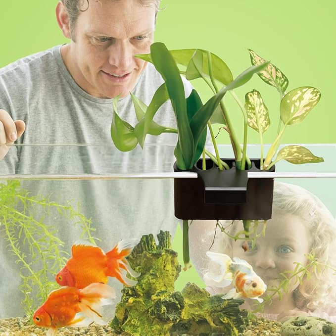 Aquarium Plant Holder with 5 Hole, Plastic Aquatic Plant Pot, Aquarium Planter Cups for Aquarium Plants Live, Aquarium Decor for Fish Tank Live Plants, 1.5inch