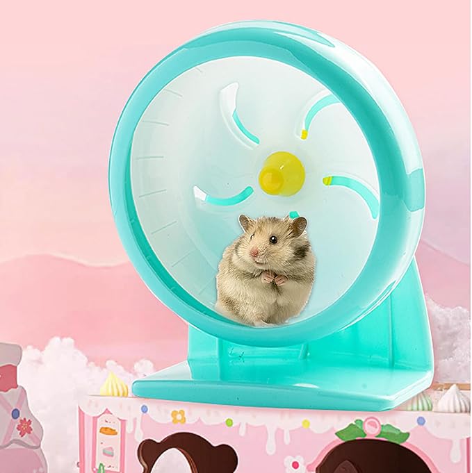 GKYZBB Hamster Wheel, 7 inch Silent Hamster Exercise Running Wheel with Stand,Pet Small Animals Exercise Running Toys,Adjustable Quiet Spinner for Guinea Pigs, Sugar Gliders, Gerbils