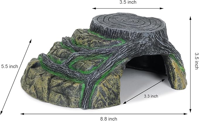 Gecko Tank Accessories, Tortoise Habitat Accessories, Ball Python Tank Accessories, Large Snake Hides, Perfect Terrarium Decor for Reptile Gecko Basking Humid Hiding (Large)