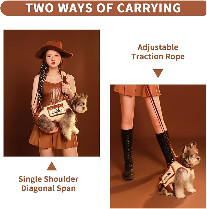 Dog Lift Harness Dog Carrier VES Harness Adjustable Leash with Small Puppy Treat Bag,Fits Most Cars,L