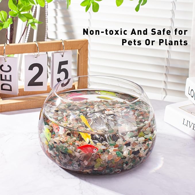 3 Lb Crystal Chips Bulk Tumbled Crushed Quartz Stones, 7 Chakra Crystal Quartz Rocks Healing Stones Pebbles for Vases Filler, Aquarium Gravel Rocks, Succulent Plants Decor