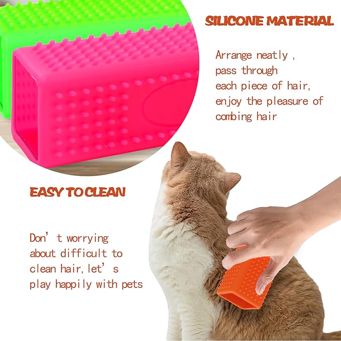 2pcs Pet Dog Cat Hair Remover, Pet Hair Removal Tool, Hollow Cleaner Brush for car，Interior, Furniture, Sofa (green and pink)