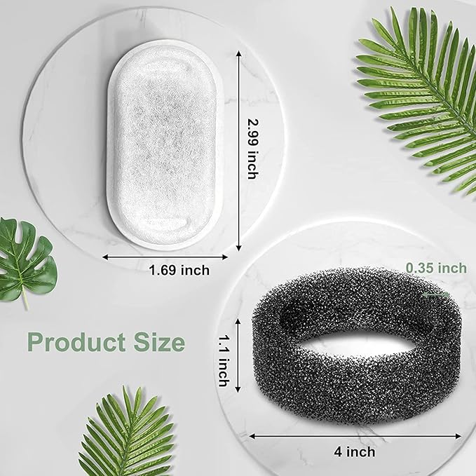 Cat Fountain Filters - 8 Filters with 8 Sponges Replacement for Stainless Steel Pet Fountain