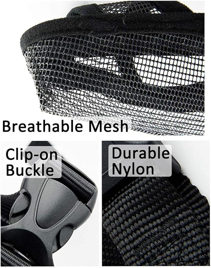 Crazy Felix Nylon Dog Muzzle for Small Medium Large Dogs Dachshund Beagle Poodle Labrador, Air Mesh Breathable and Drinkable Pet Mouth Guard for Anti-Biting Chewing Scavenging(XS, Grey)