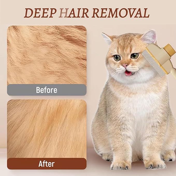 2 Pcs Brush for Cats, brush Cat Comb, Avatore brushs-Removes Fur & Relieves Pain, Upgrade Dog and Cat Hair Removal with Release Button, Multi-function Grooming Brushs for Short&Long Cats