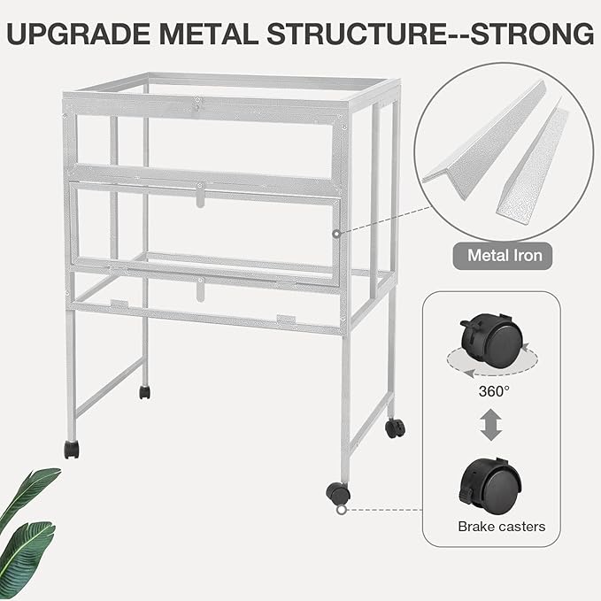 Guinea Pig Cage, Moveable Metal Frame Hamster Cage Anti-Chewing with Aluminium Alloy Edge, Hideouts, Ramps, Seesaws Chewing Toy, Deeper Pull-Out Leakproof Tray for Indoor Outdoor（White）
