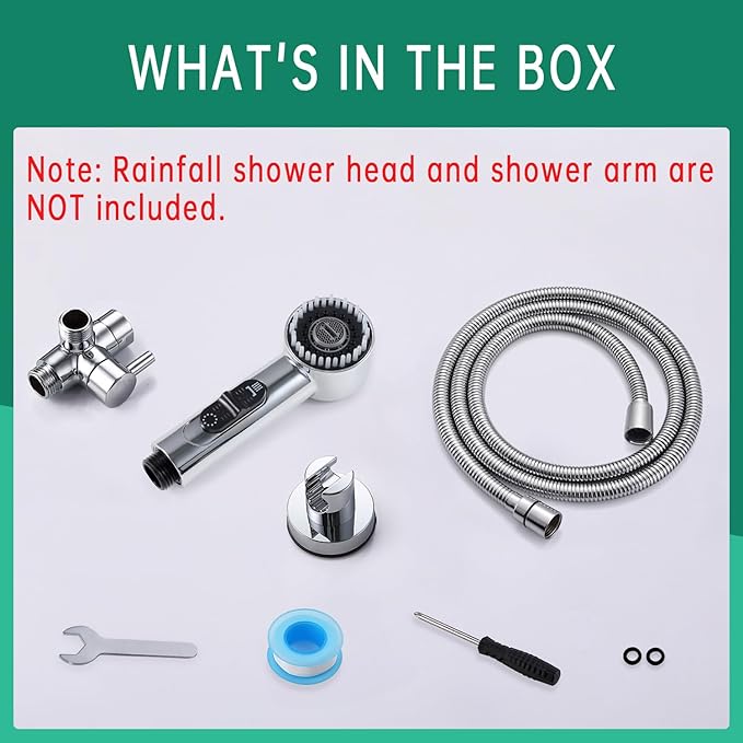3 Mode Dog Shower Attachment, High Pressure Handheld Sprayer with ON/OFF Switch, G1/2" Metal Shower Diverter, 78 Inches Stainless Steel Hose, No Drill Hook, for Indoor Pet Bathing and Washing