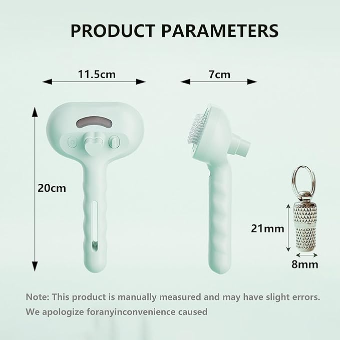 Cat Steam Brush 3 In 1，Pet Brush for Cat Hair Removal with Anti-Lost Pet Pendant，Spray Hair Removal Comb for Dogs Long Short Haired, Green
