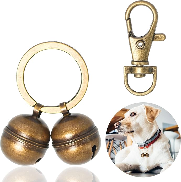 Copper Bells for Dog Collars with Snap Clips - Made of Pure Copper for Dogs/Cat - Clear Sound & No Rust - Save Birds Wildlife, Know Where Your Pet Christmas Sounds