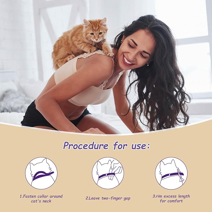 Calming Collar for Cats - 4 Pack, Adjustable Size, Efficiently Reduces Anxiety & Stress for 30 Days, Safe Cat Pheromone Collars, Calming Cat Collar