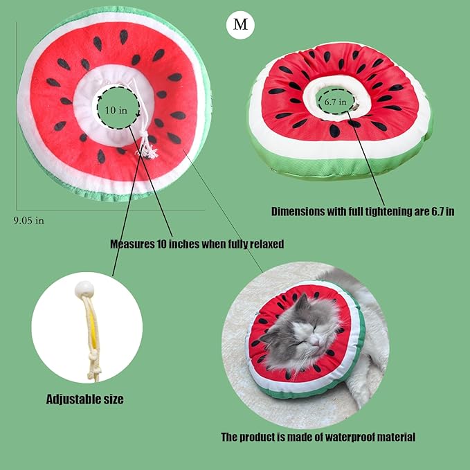 Cat Recovery Soft Collar, Waterproof Soft Recovery Collar. Anti-bite and Anti-Lick Wound Healing Safe Adjustable Elizabethan Collar.(M)