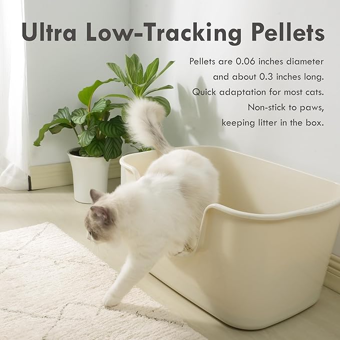 Lady N Pellet Tofu Cat Litter, Strong Clumping Ultra Absorbent, Dust-Free Low Tracking, Enviro-probiotic and Activated Carbon for Odor Control 9lb (1 Pack Unscented)