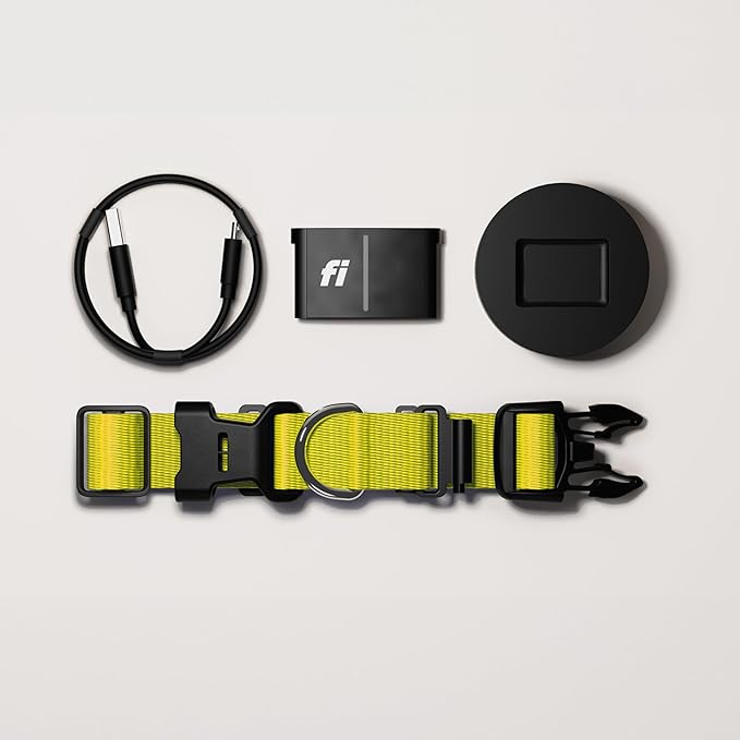 New Fi Series 3+ Smart Dog Tracker Collar – AI GPS for Dogs, Health & Behavior Monitor, Virtual Fence, Escape Alerts, Waterproof, Apple Watch Compatible 12Mo Membership Included