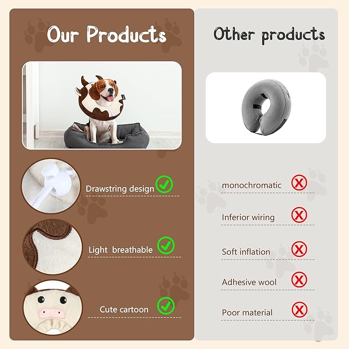 Adjustable Cat Collar Soft to Stop Licking After Surgery for Kitten, Alternative to Cone of Shame, Donut Cone for Cats, Pet Elizabethan Collar (Cow, Medium)