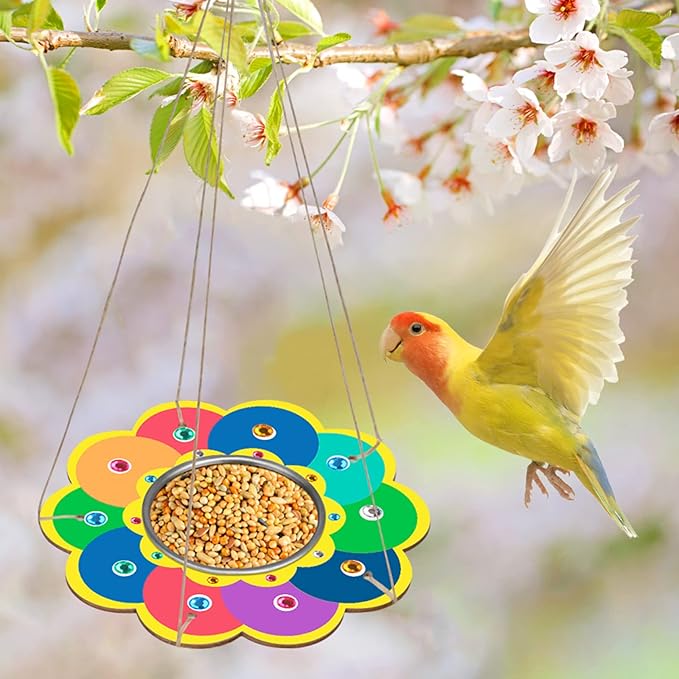 Fennoral 4 Pack Bird Feeder Kits for Kids Make Your Own Bird Feeders Wooden Arts and Crafts for Kids Ornaments DIY to Paint Bird Feeders Craft for Spring Winter Garden Outdoor Activities Project