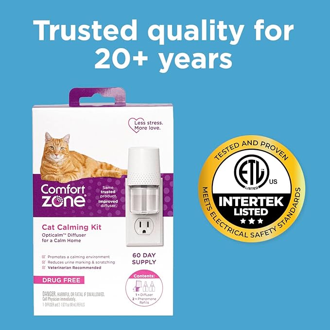 Comfort Zone 2 Pack Cat Calming Diffuser Refills; 30-day Refills; Pheromones Help Cat Anxiety