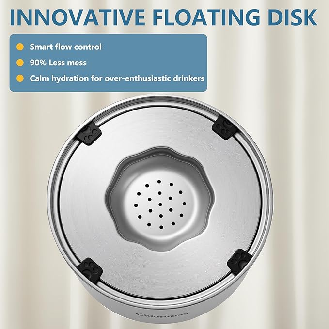 Dog Water Bowl No Spill,5.6L/1.5Gal Large Spill Proof Water Bowl for Dogs,Stainless Steel Slobber Stopper Slow Drinking Dog Bowl Anti Splash Pet Water Dispenser for Messy Drinkers