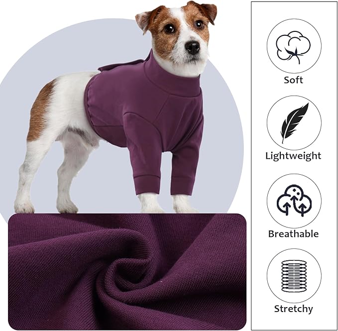 IDOMIK Dog Recovery Suit, Dog Surgery Recovery Suit Front Legs, Comfy Joint Leg Sleeves After Surgery, Elbow Braces Protector for Leg Injuries & Joint Pain, Cone Collar Alternatives,Purple,L